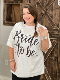 White Sequin "Bride To Be" Shirt Dress
